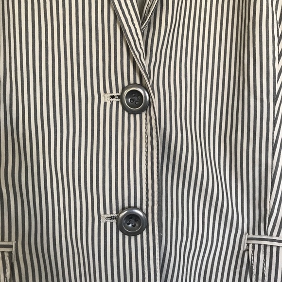 J.Crew Striped Cotton Lightweight Summer Blazer in Gray Off White Mini Stripe, 4 - Picture 7 of 8